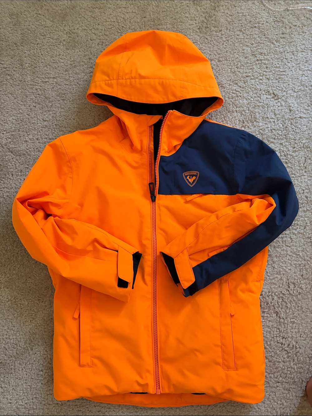 Rossignol Kids Orange and Navy Hooded ski Jacket
